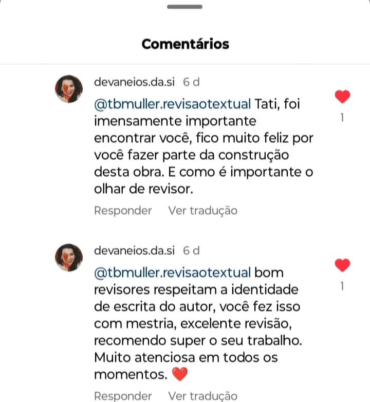Depoimento Instagram - Importância do olhar de revisor